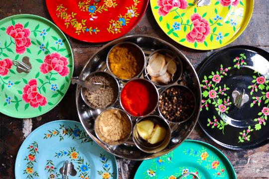 Masala Dabba Spice tin, hand painted spice tin