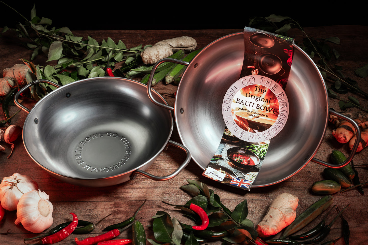 GIFT SET: Two Balti Bowls and Two Stands