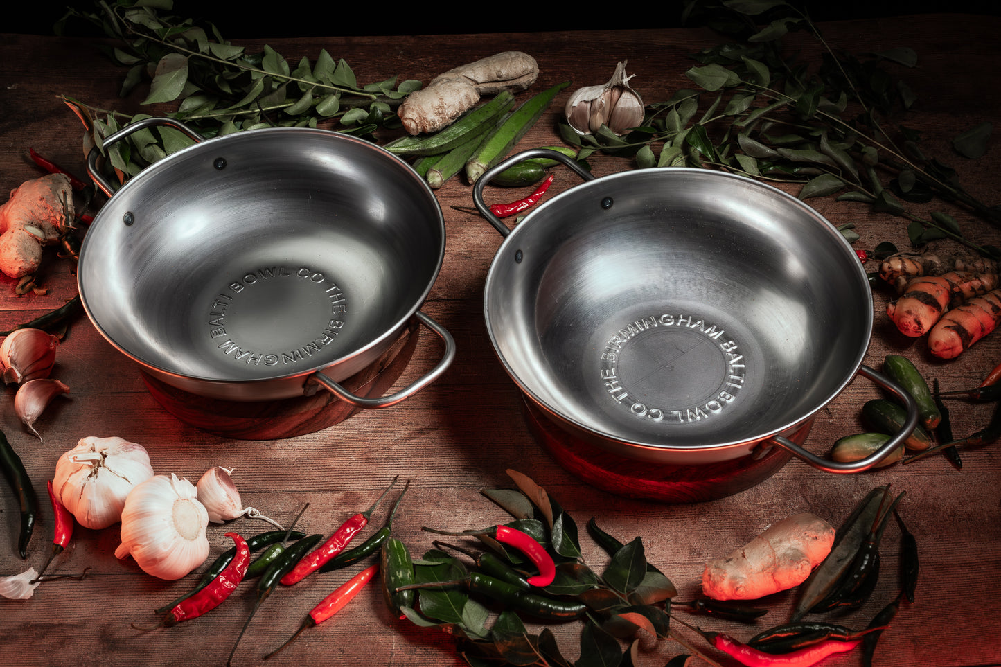 GIFT SET: Two Balti Bowls and Two Stands