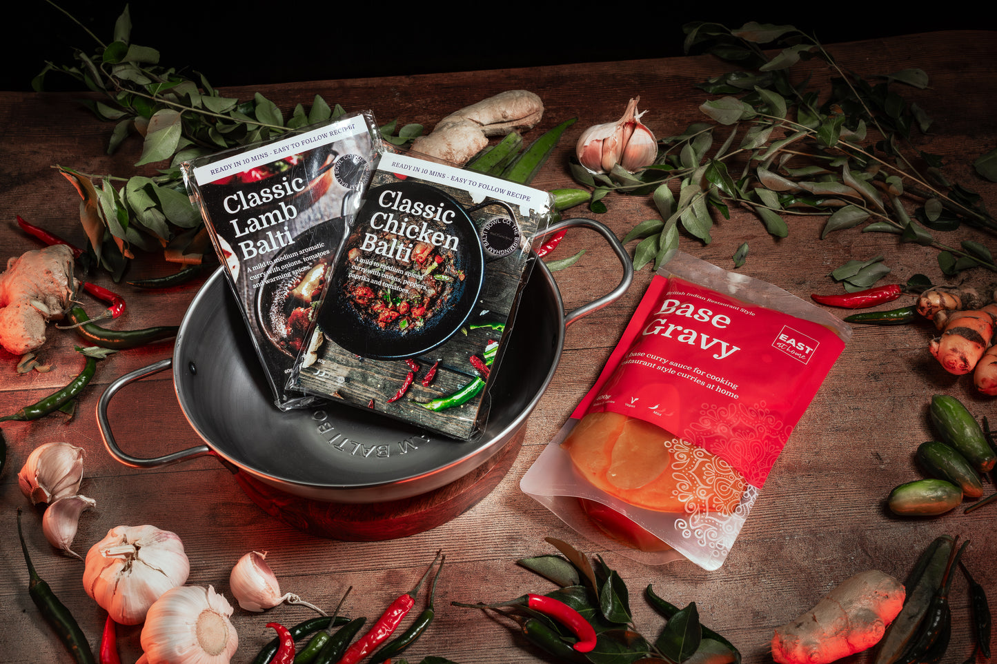 GIFT SET; 'BALTI BEGINNINGS' Balti Bowl, Stand, Base Sauce and Spice Duo