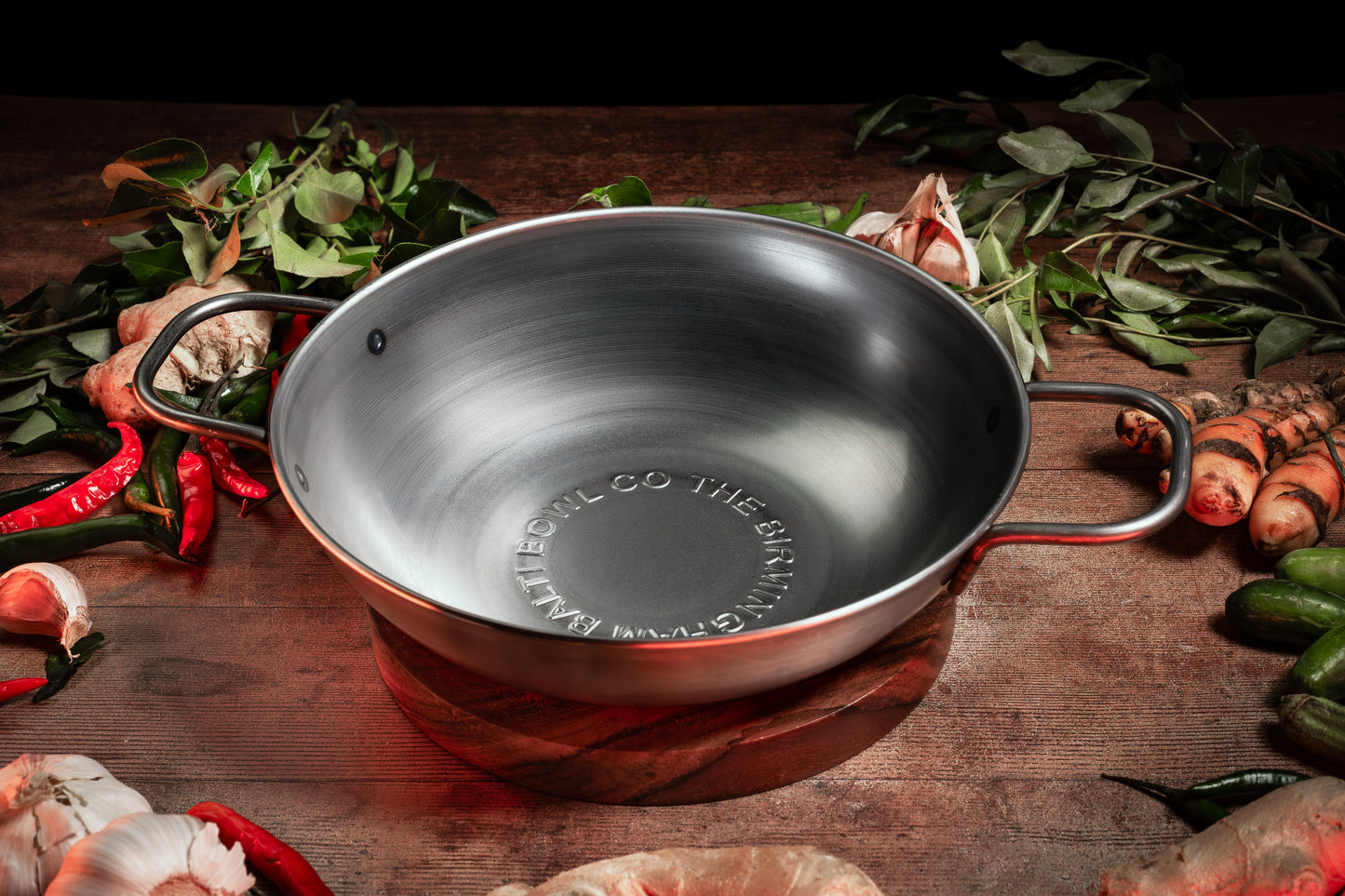 Authentic Balti Bowl and Indian Rosewood Stand