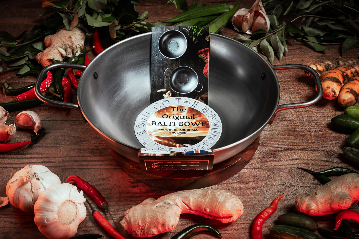Authentic Balti Bowl and Indian Rosewood Stand