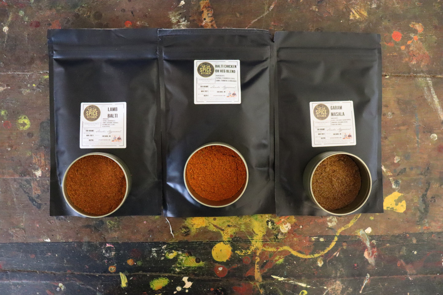 'The Curry King' 3 x 100g Spice Set Fresh Balti Curry Classic Blends