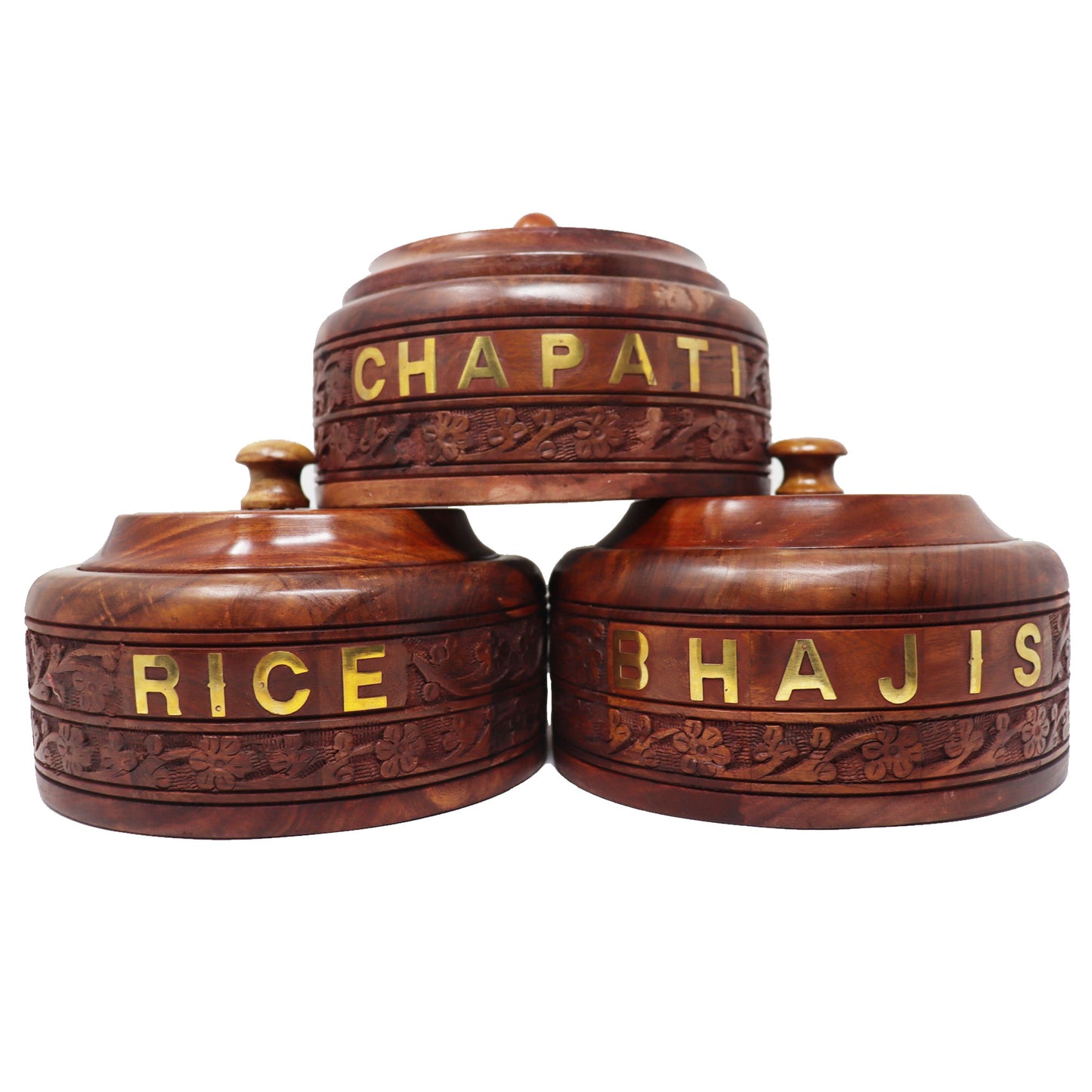 Ornate Hand Carved 'BHAJI' Thermal Serving Box