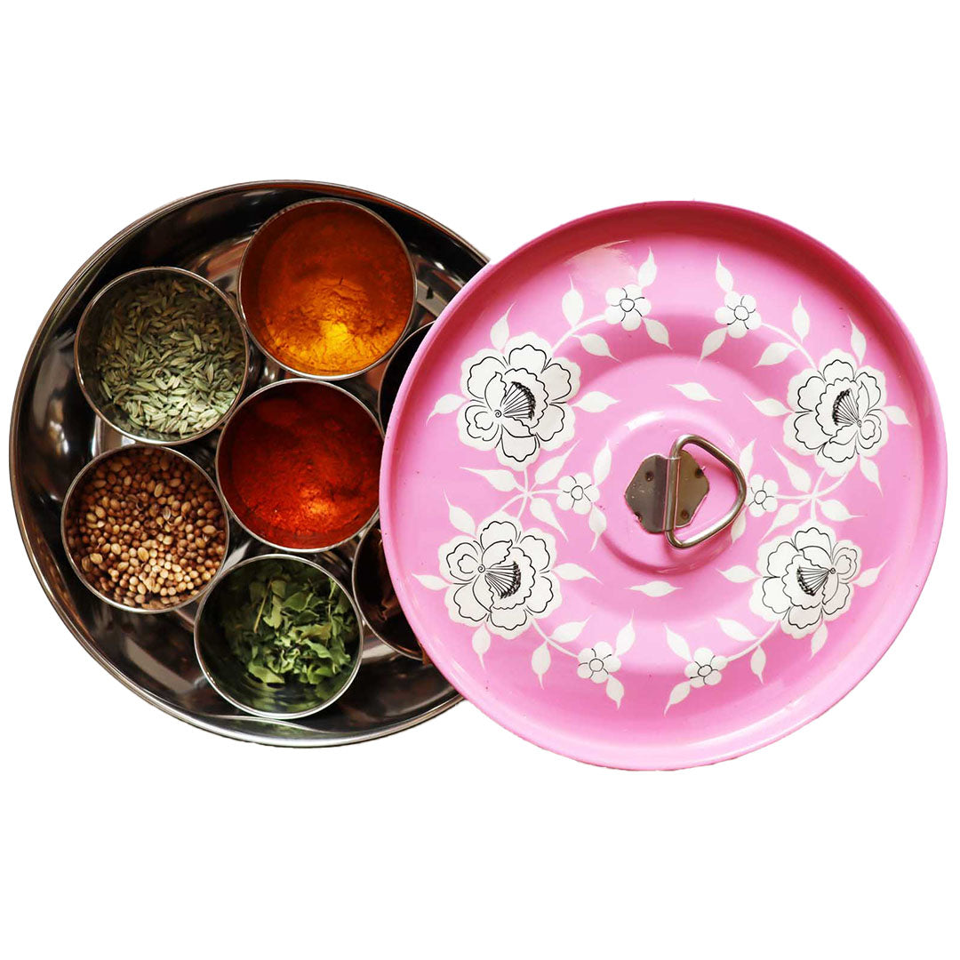 Hand Painted Masala Dabba Spice Tin