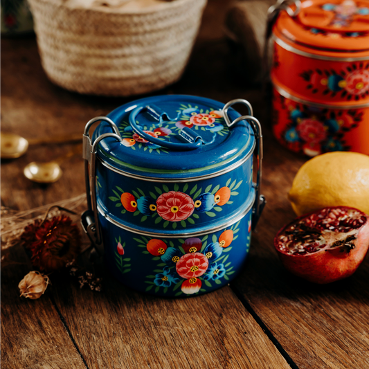 Traditional Tiffin Indian Lunchbox Two Compartment Lunchbox