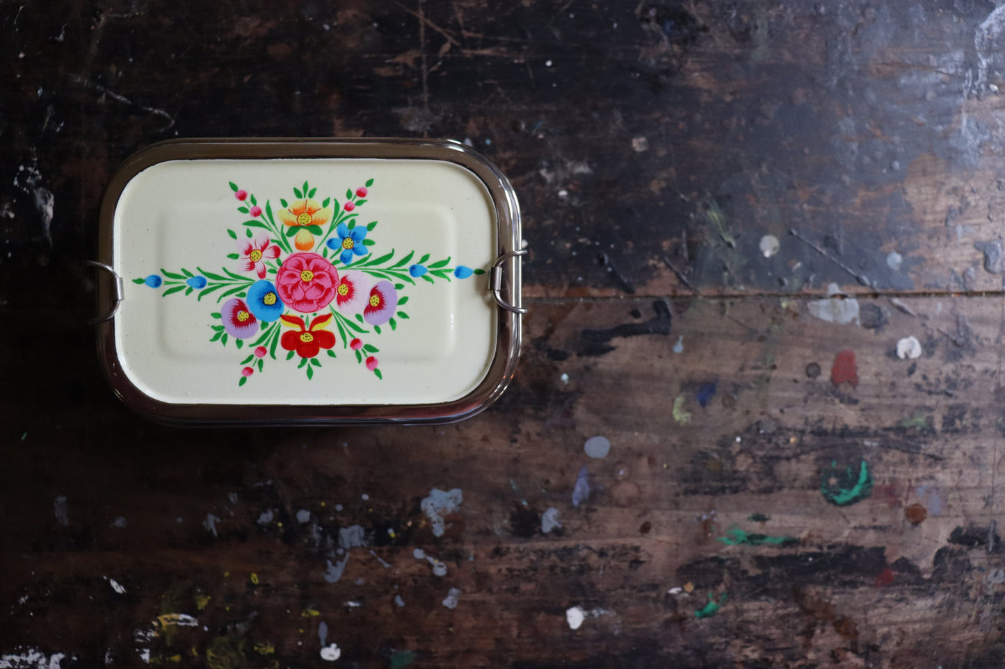 Hand Painted Lunchbox, Asian Bento Box