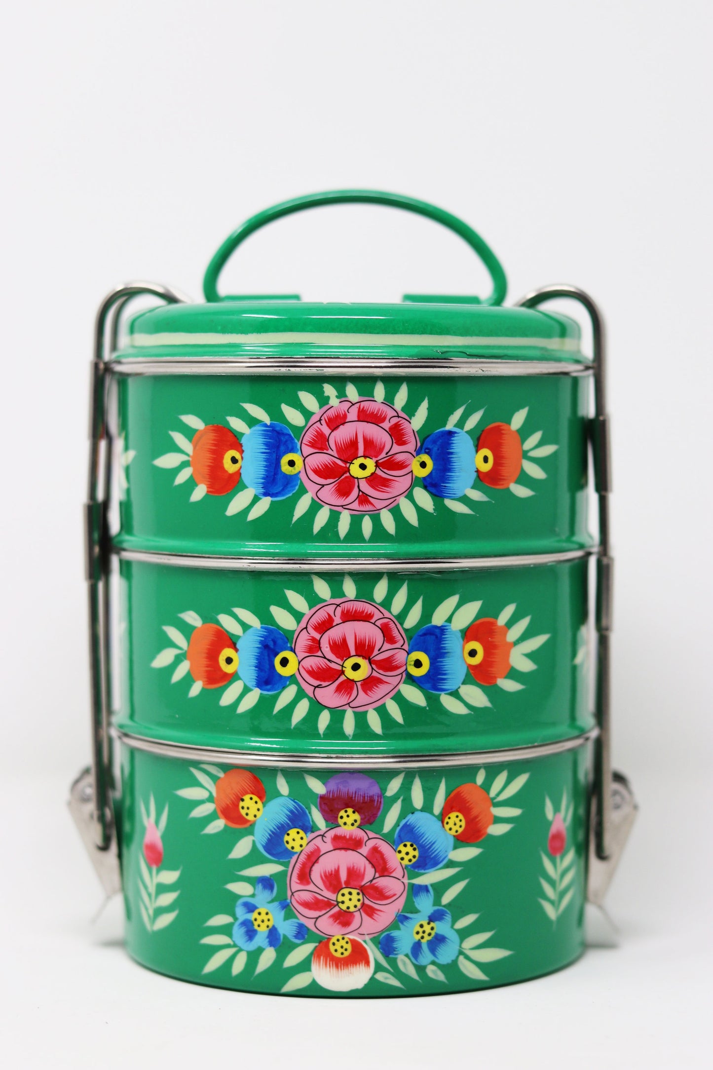 Traditional Indian Tiffin Lunch Box Three Compartment Lunchbox