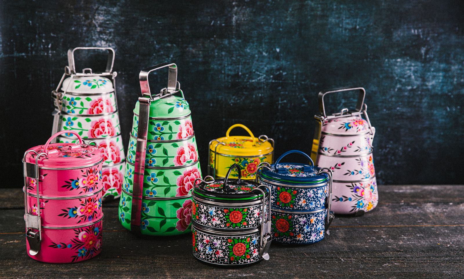 Tiffin, Indian Tiffin Lunchbox, Bento Box, dabba tin, Traditional tiffin, hand painted tiffin